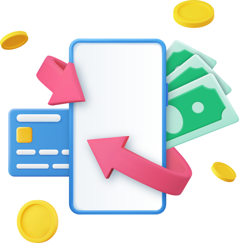3d Cashback and money refund icon
